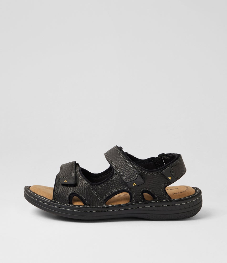Surmon Black Tumble Leather Sandals Surmon Black Tumble Leather Sandals