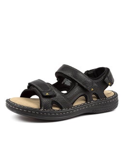 Surmon Black Tumble Leather Sandals Surmon Black Tumble Leather Sandals