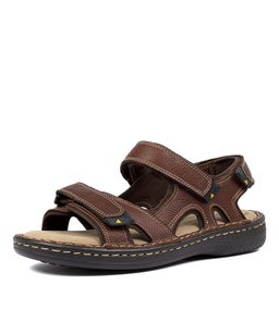 Surmon Dark Brown Tumble Leather Sandals Surmon Dark Brown Tumble Leather Sandals