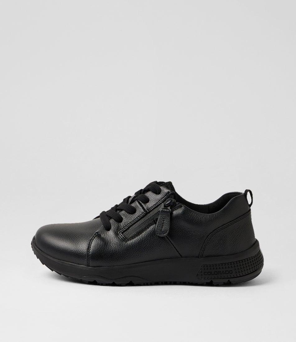 Decker Black Leather Flat Shoes Decker Black Leather Flat Shoes
