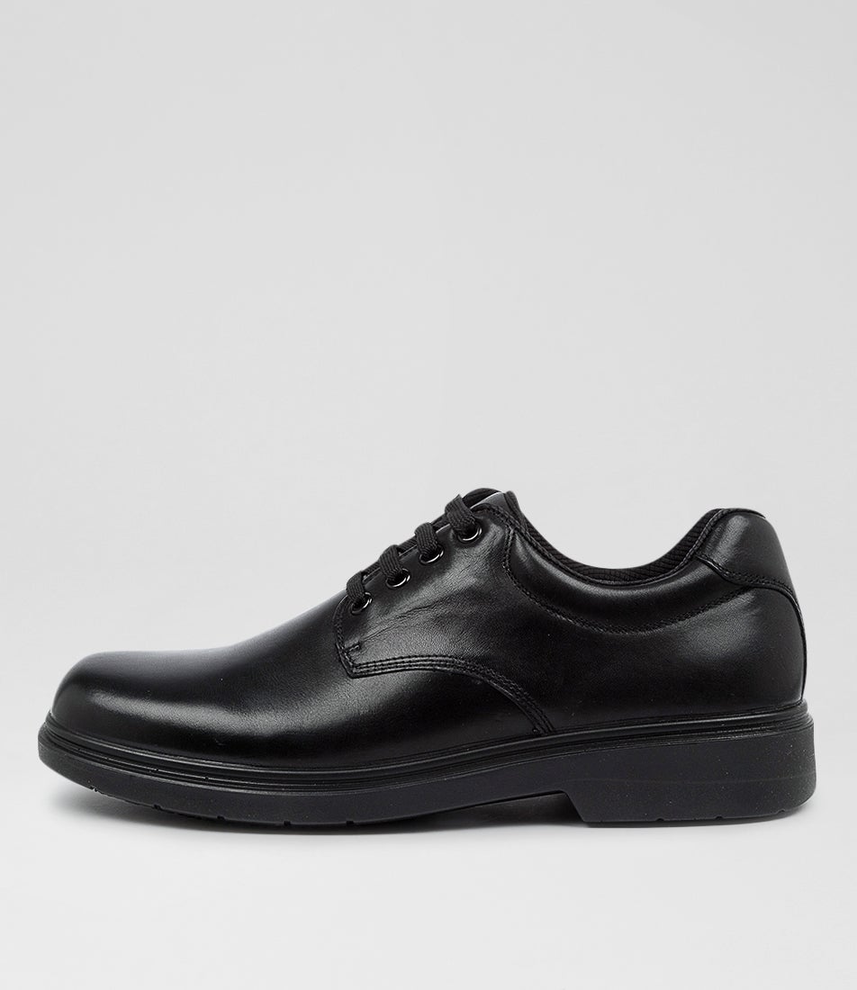 Roar Senior F Black Leather Lace Up Shoes