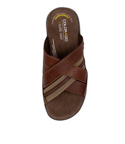 IVORY CF BROWN TUMBLE LEATHER