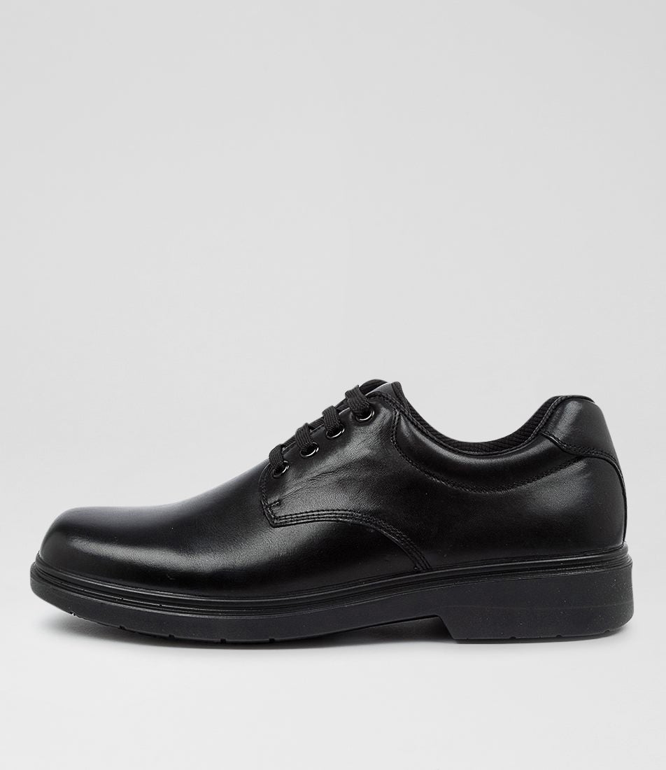 Roar Youth D Half Black Leather Lace Up Flats