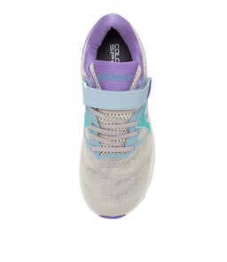 CHASE JNR ADJ G CF LT GREY PURPLE PINK MESH