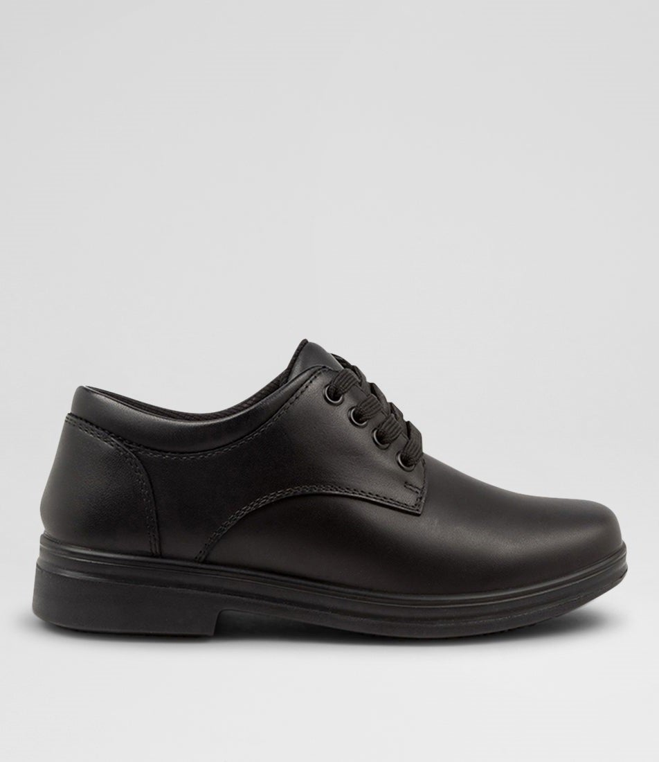 Solace Junior Matte Black Leather Lace Up Shoes
