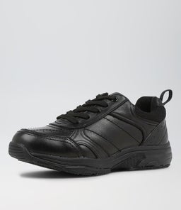 HYPE JNR E LACE CF BLACK LEATHER
