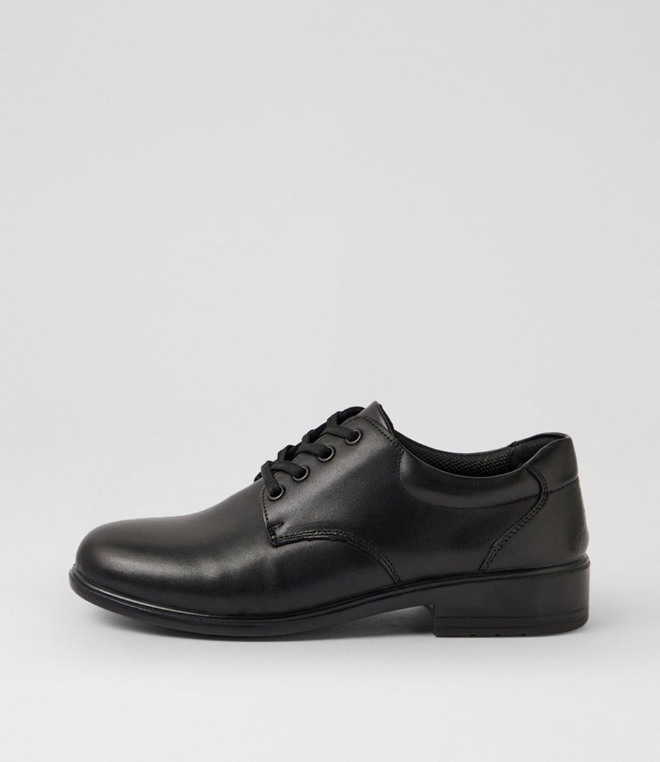 Maze Senior E Black Leather Lace Up Shoes