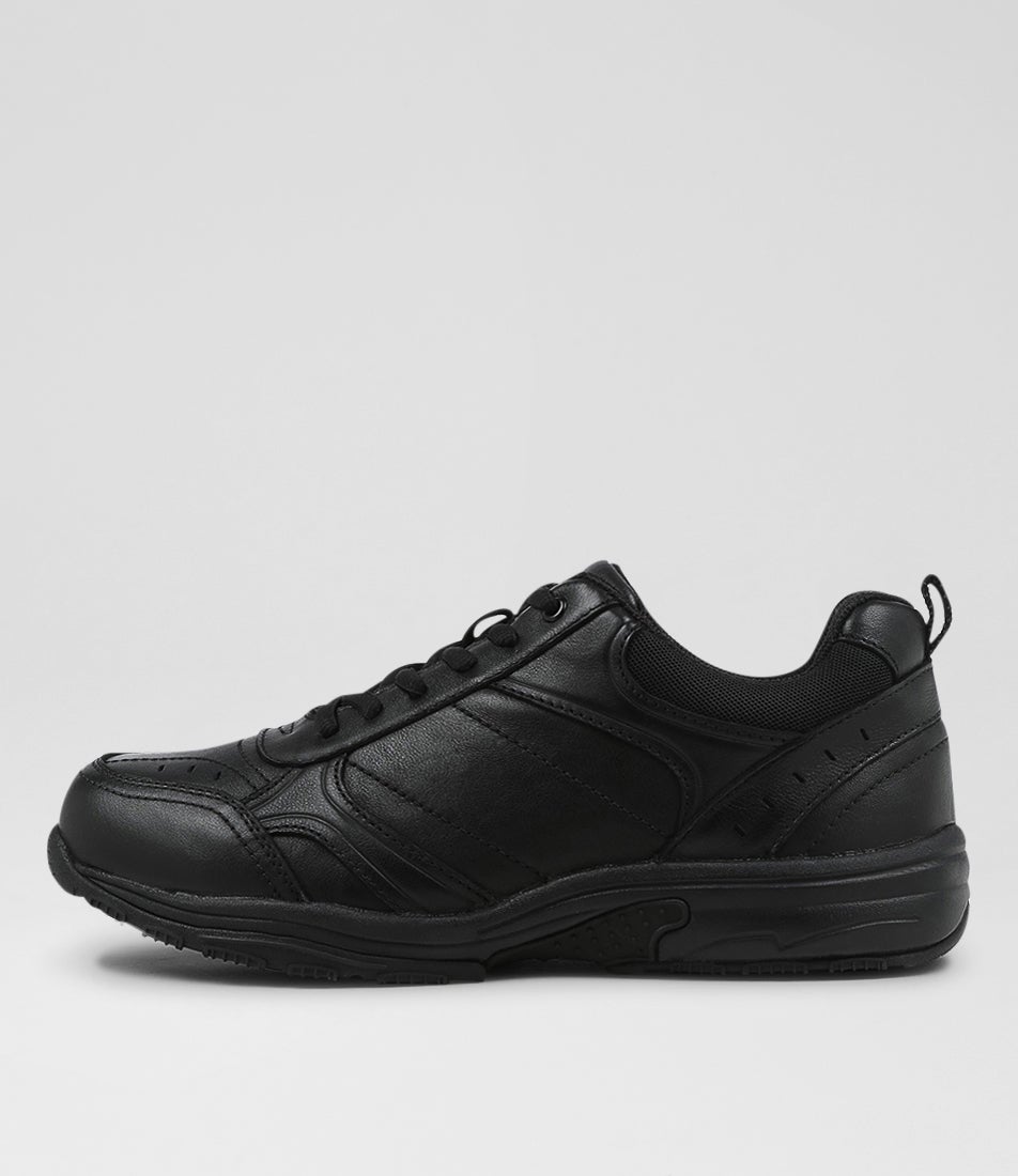 Hype Senior E Black Leather Lace Up Sneakers