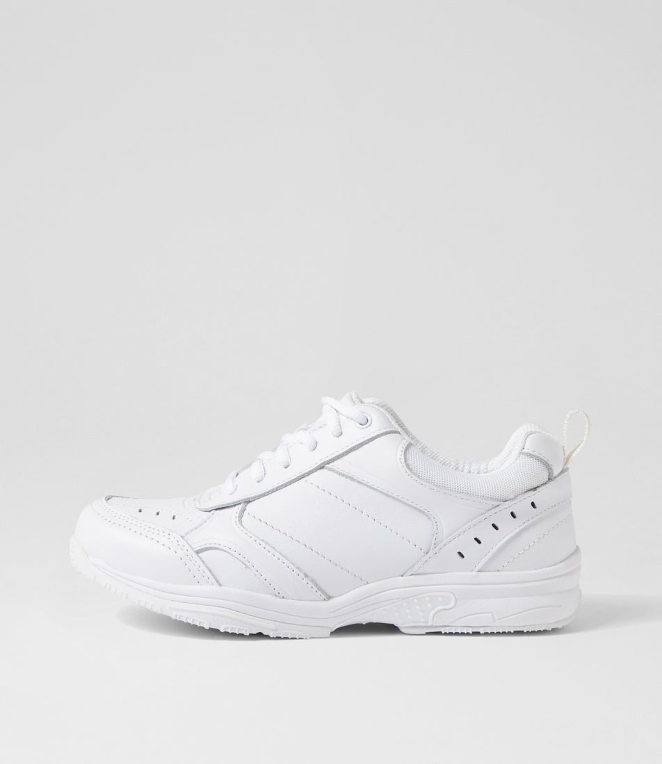 Hype Senior E White Leather Lace Up Sneakers