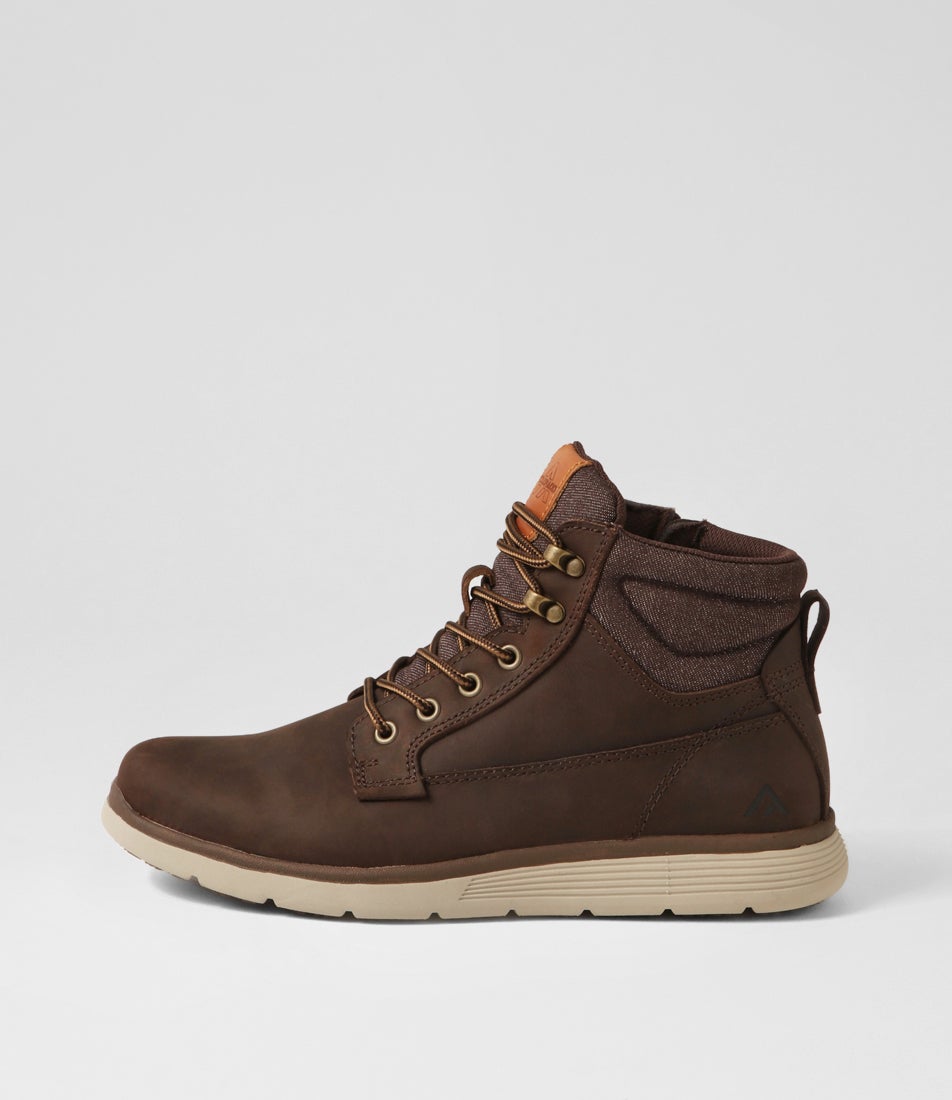 Yrbud Dark Brown Crazyhorse Leather Lace Up Boots