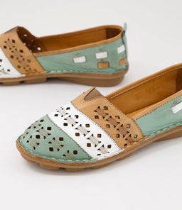 LAZILLI CF GREEN TAN LEATHER