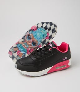 MIMI JNR LACE LOL CF BLACK LEATHER