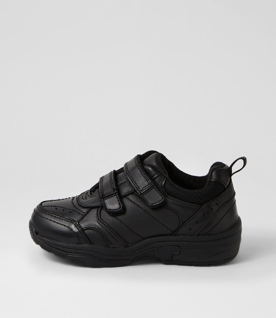 Hype Junior Adjustable D Black Leather Sneakers