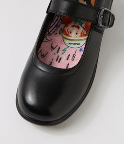 MOLLY JNR CF BLACK LEATHER