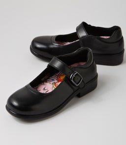 MOLLY JNR CF BLACK LEATHER