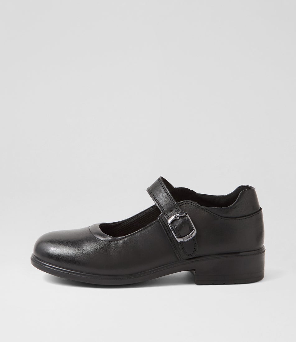 Molly Junior Black Print Leather Flat Shoes Molly Junior Black Print Leather Flat Shoes