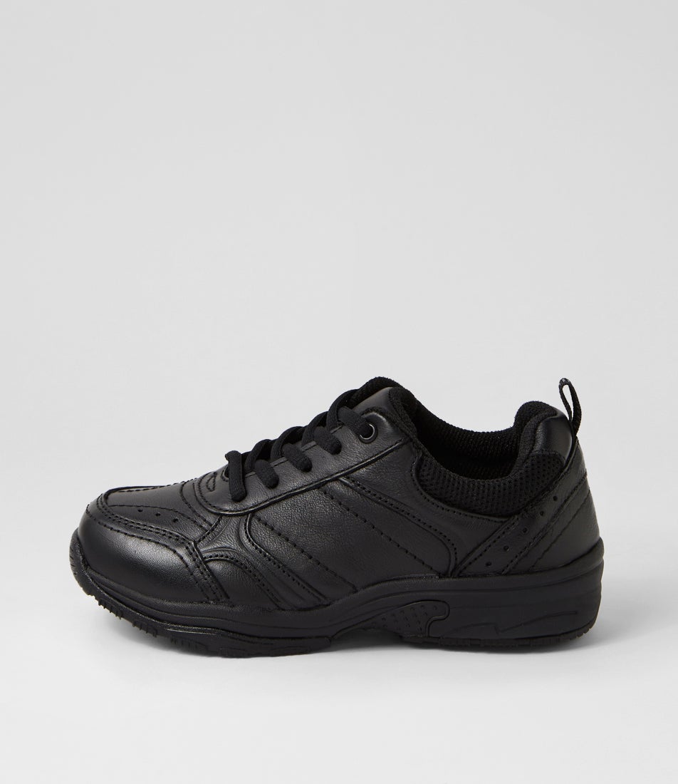 Hype Junior D Black Leather Lace Up Sneakers