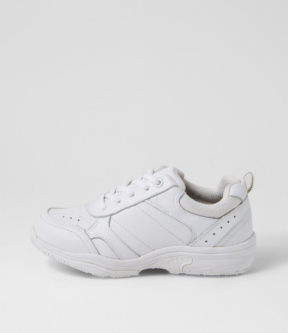 Hype Junior E White Leather Lace Up Sneakers Hype Junior E White Leather Lace Up Sneakers