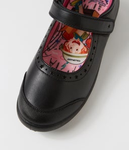 KAYLA JNR E CF BLACK LEATHER