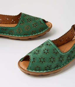 NELMA CF GREEN LEATHER