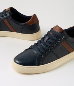 NELSON CF NAVY TUMBLE LEATHER