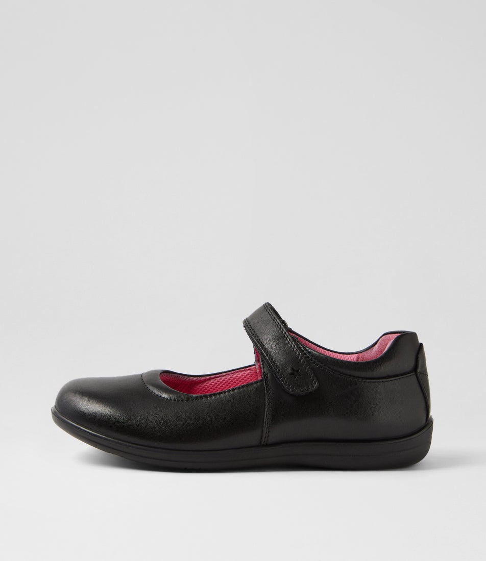 Ellie Junior E Black Leather Shoes