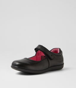 ELLIE JNR E CF BLACK LEATHER