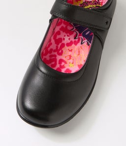 ELLIE JNR E CF BLACK LEATHER