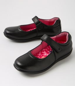 ELLIE JNR E CF BLACK LEATHER