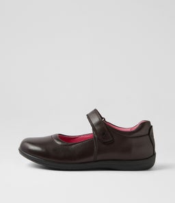 ELLIE JNR E CF BROWN LEATHER