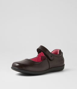 ELLIE JNR E CF BROWN LEATHER
