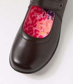 ELLIE JNR E CF BROWN LEATHER