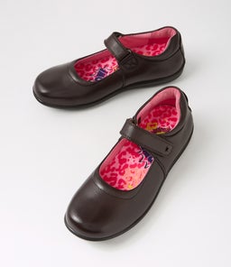 ELLIE JNR E CF BROWN LEATHER
