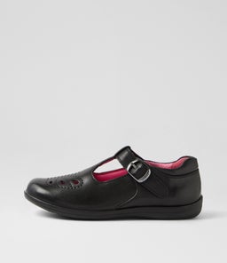ERINA JNR E CF BLACK LEATHER