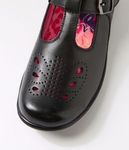 ERINA JNR E CF BLACK LEATHER
