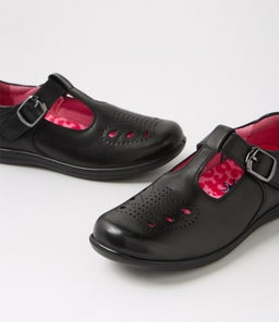 ERINA JNR E CF BLACK LEATHER