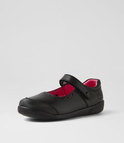 KIARA JNR E CF BLACK LEATHER