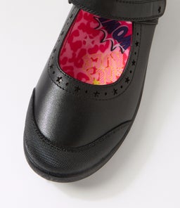 KIARA JNR E CF BLACK LEATHER