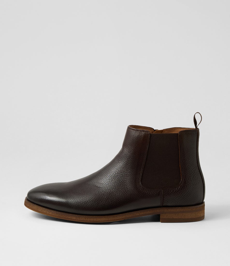 Lavas Dark Brown Tumble Leather Chelsea Boots