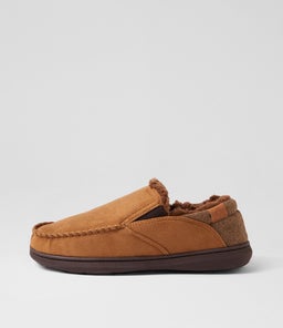 Hibernate Tan Choc Fabric Slippers Hibernate Tan Choc Fabric Slippers