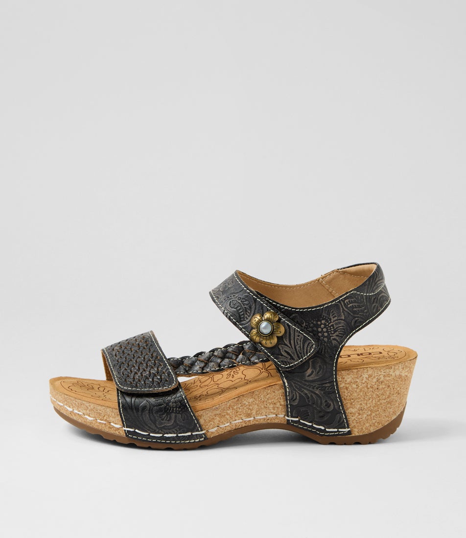 Jade Black Leather Sandals
