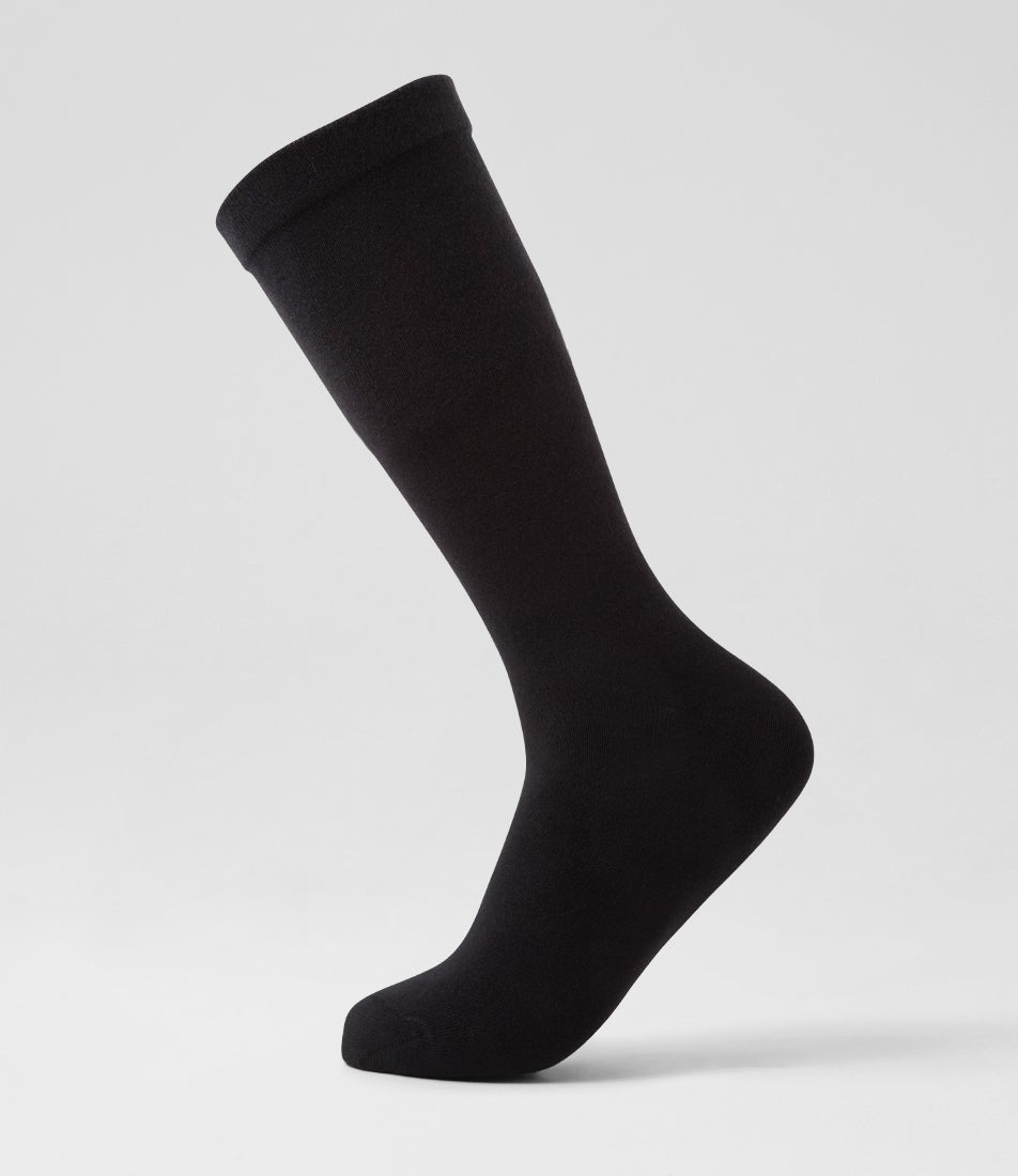 3pk Non Tight Plain Black Cotton Socks