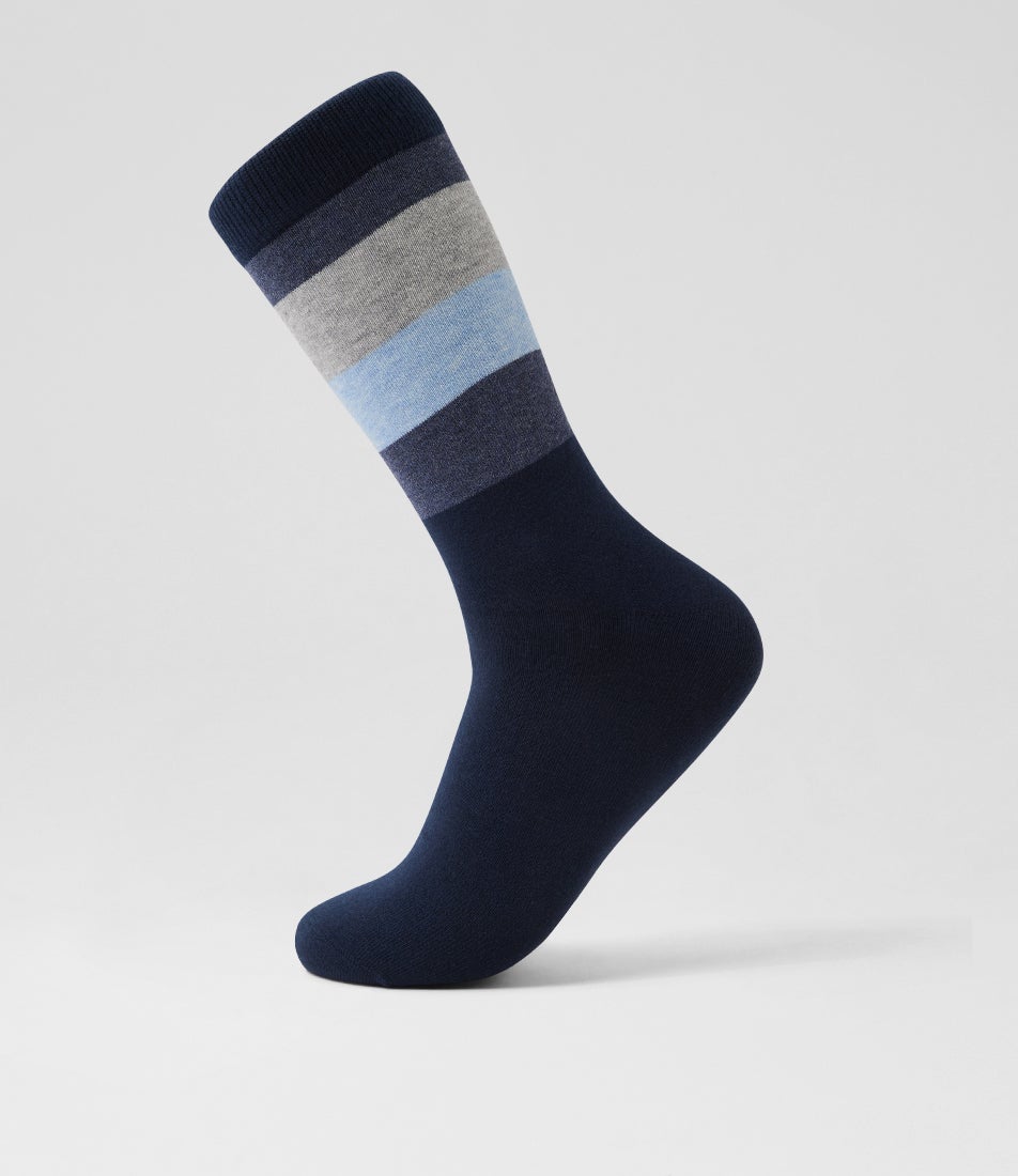 Block Stripe Multi Cotton Socks Block Stripe Multi Cotton Socks