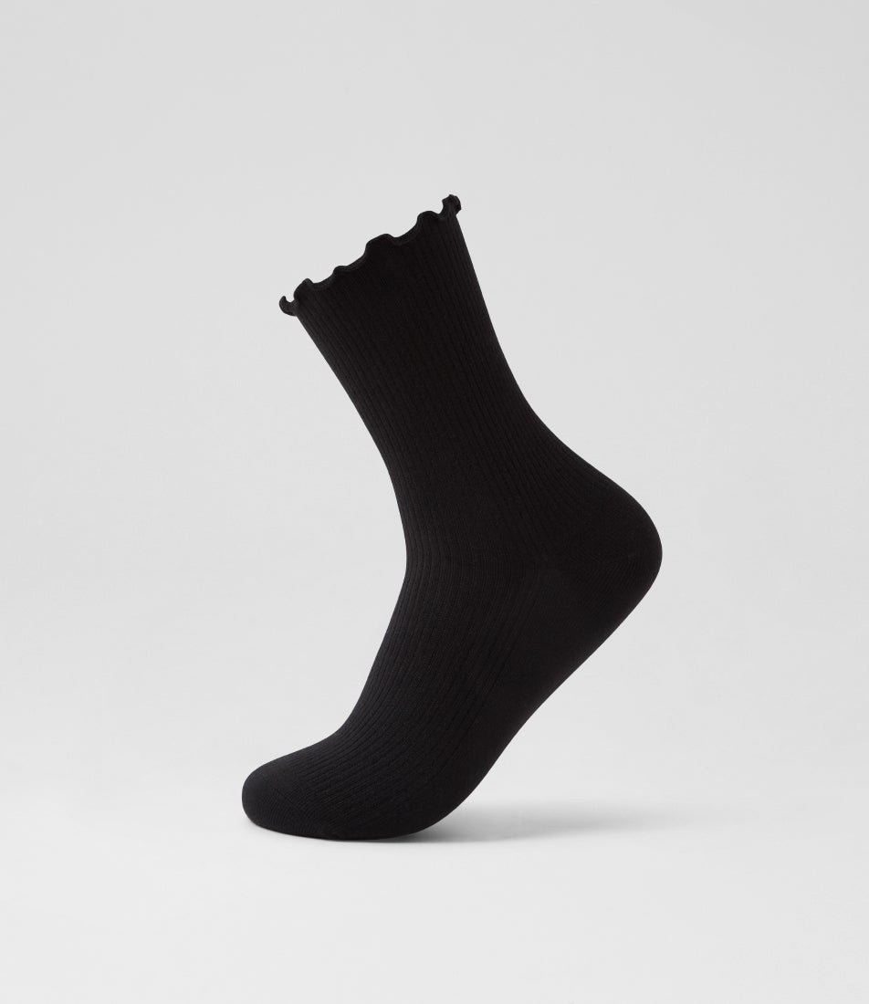 3pk Frill Black Cotton Socks 3pk Frill Black Cotton Socks
