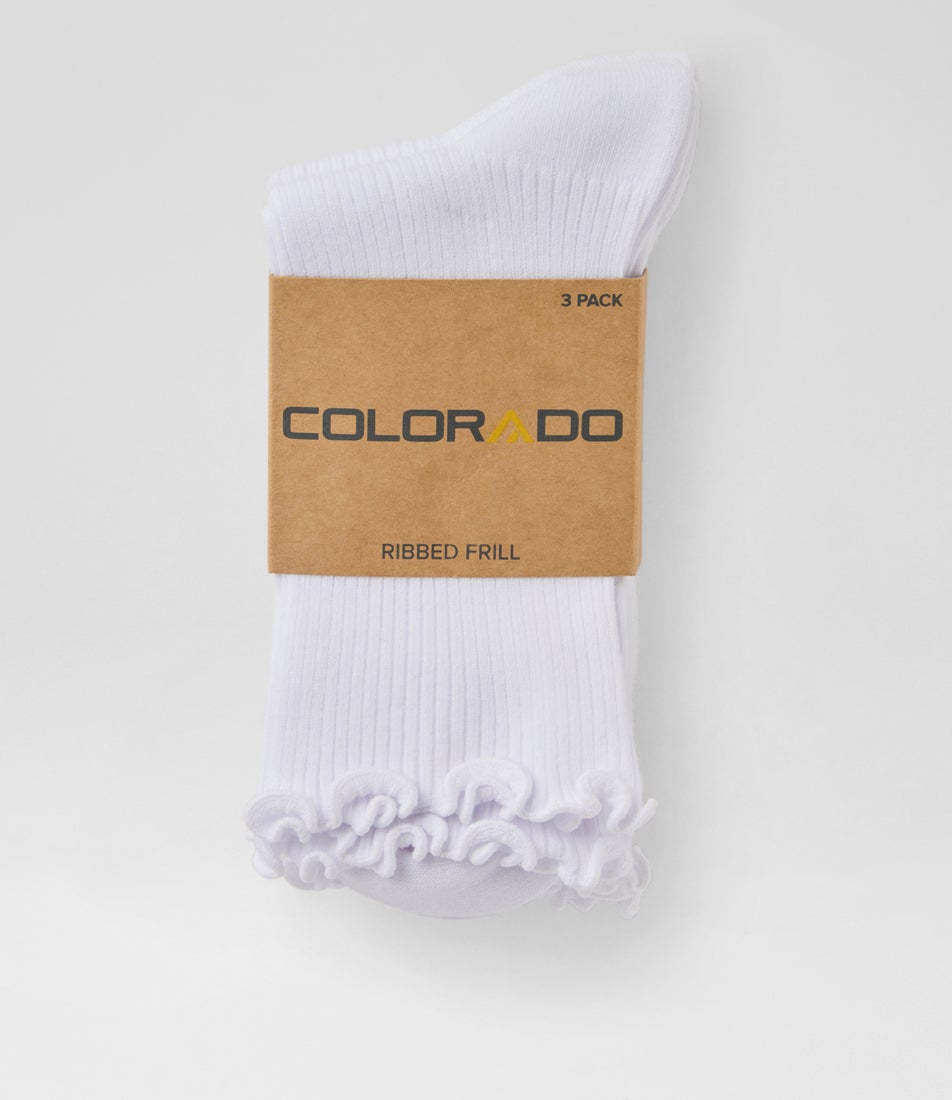 3pk Frill White Cotton Socks 3pk Frill White Cotton Socks