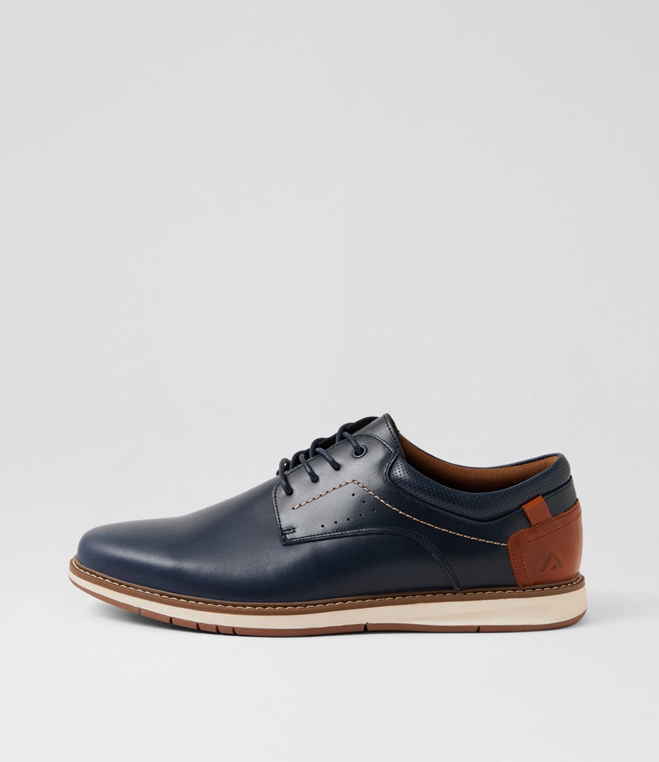 Shargo Navy Leather Lace Up Flats Shargo Navy Leather Lace Up Flats