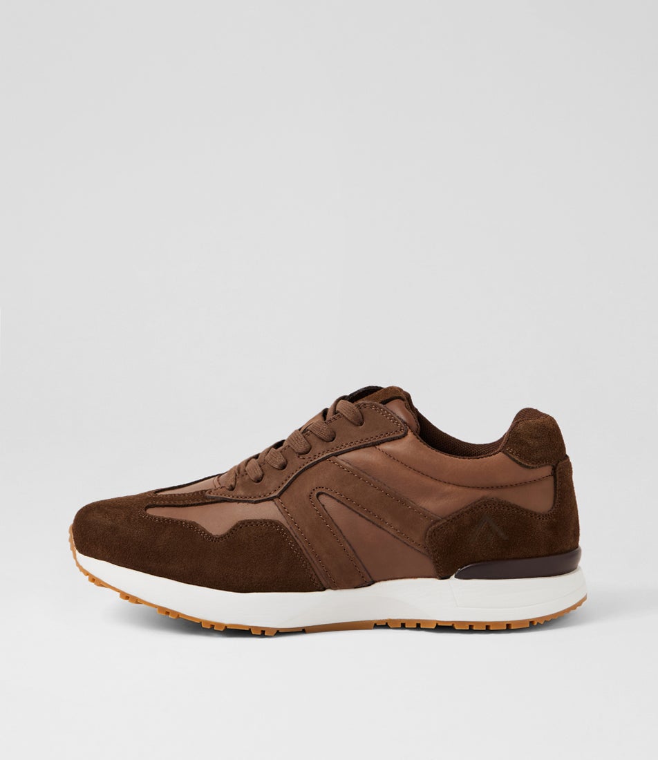 Crescent Brown Leather Sneakers