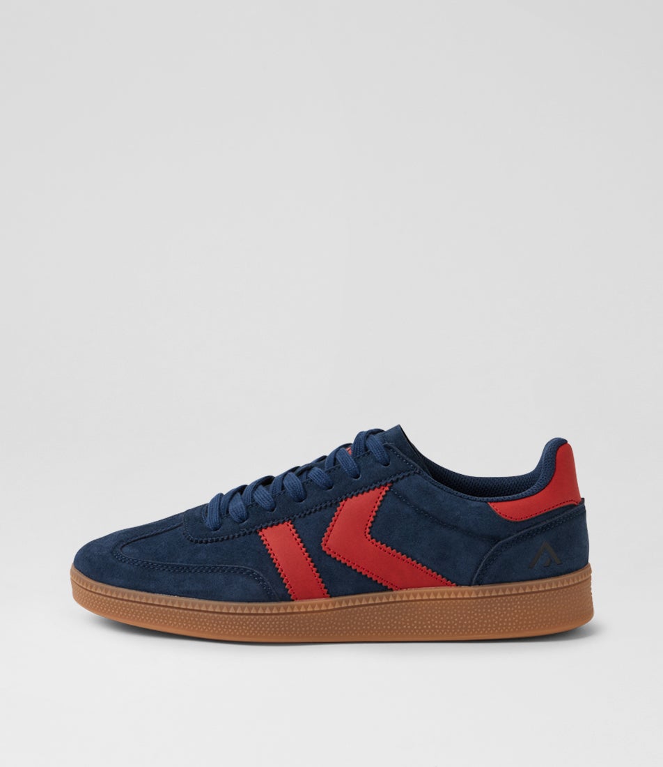 Condor Navy Red Leather Microsuede Sneakers Condor Navy Red Leather Microsuede Sneakers
