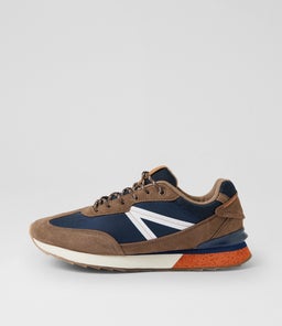 Jazz Brown Navy Lace Up Sneakers Jazz Brown Navy Lace Up Sneakers