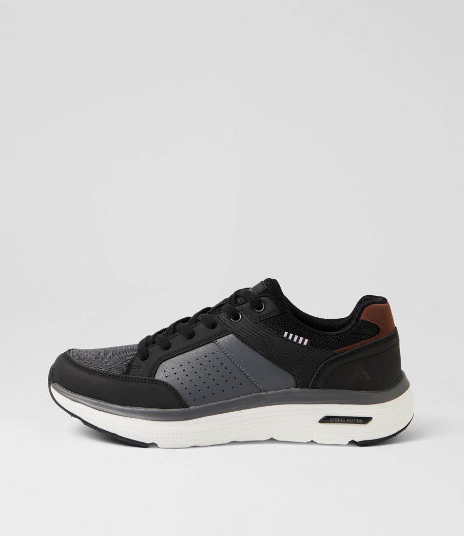 Ben Black Grey Mesh Lace Up Sneakers Ben Black Grey Mesh Lace Up Sneakers